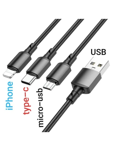 KABEL 3W1 USB TYPU C MICRO USB LIGHTNING 1M PRZEWÓD ŁADUJĄCY KABEL 3W1 USB TYPU C MICRO USB LIGHTNING 1M PRZEWÓD ŁADUJĄCY