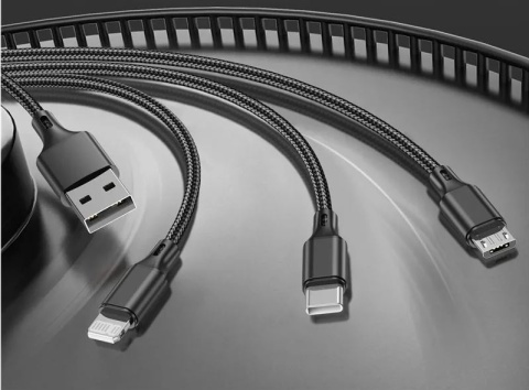 KABEL 3W1 USB TYPU C MICRO USB LIGHTNING 1M PRZEWÓD ŁADUJĄCY KABEL 3W1 USB TYPU C MICRO USB LIGHTNING 1M PRZEWÓD ŁADUJĄCY