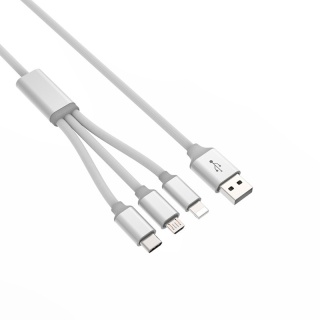 KABEL 3W1 USB TYPU C MICRO USB LIGHTNING 1M PRZEWÓD ŁADUJĄCY