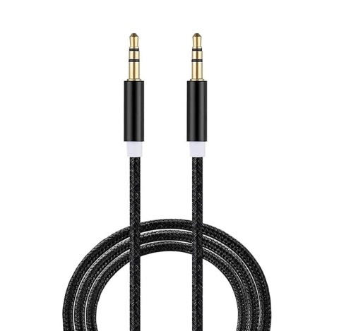 KABEL PRZEWÓD 1M AUDIO MINI JACK 3,5MM AUX WZMACNIANY NIEPLĄCZĄCY KABEL PRZEWÓD 1M AUDIO MINI JACK 3,5MM AUX WZMACNIANY NIEPLĄCZĄCY