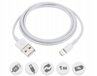 KABEL USB A / LIGHT IPHONE 1M PRZEWÓD ŁADOWANIA