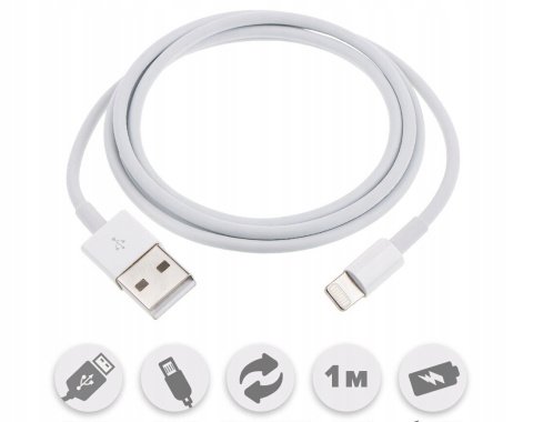 KABEL USB A / LIGHT IPHONE 1M PRZEWÓD ŁADOWANIA KABEL USB A / LIGHT IPHONE 1M PRZEWÓD ŁADOWANIA