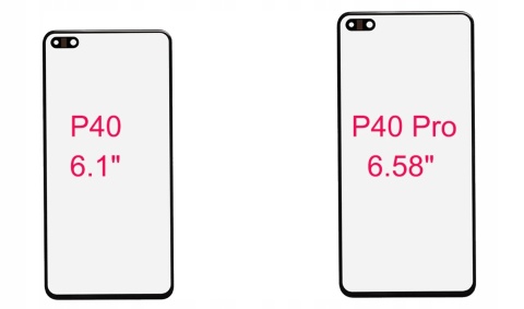Szyba LCD przód z OCA Napraw Ekran Huawei P40 Pro