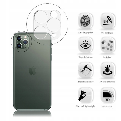 SZKŁO HARTOWANE NA APARAT DO IPHONE 11 PRO / PRO MAX SZKIEŁKO OCHRONNE KAMERY