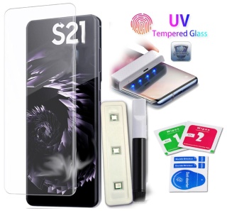 SZKŁO Hartowane 9H UV Lampa Klej do GALAXY S21