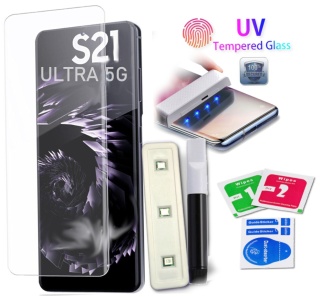 SZKŁO Hartowane UV Lampa Klej GALAXY S21 Ultra 5G