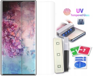 SZKŁO Hartowane UV Lampa Klej do GALAXY Note 10+