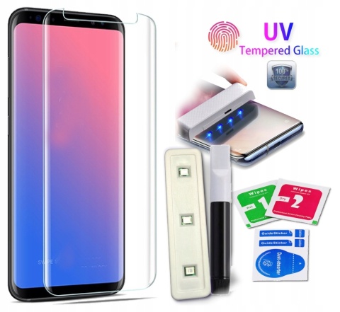 SZKŁO Hartowane UV Lampa + Klej do GALAXY S8 SZKŁO Hartowane UV Lampa + Klej do GALAXY S8