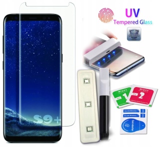 SZKŁO Hartowane UV Lampa + Klej do GALAXY S9 Plus
