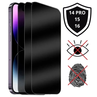 Szkło Hartowane Prywatyzujące iPhone 14 PRO / 15 / 16 Antypapilarna Powłoka