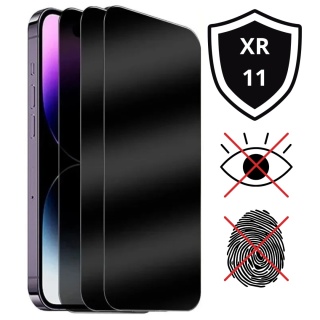 Szkło Hartowane Prywatyzujące iPhone XR / 11 Antypapilarna Powłoka