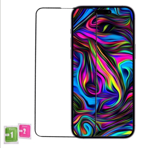 Szkło Hartowane iPhone 14 PRO MAX Ochronne Pełne Idealnie Dopasowane Ramka