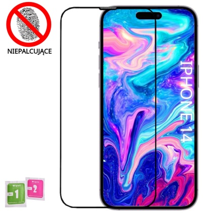 Szkło Hartowane iPhone 14 Szyba Antypapilarna Powłoka Pełne Ramka