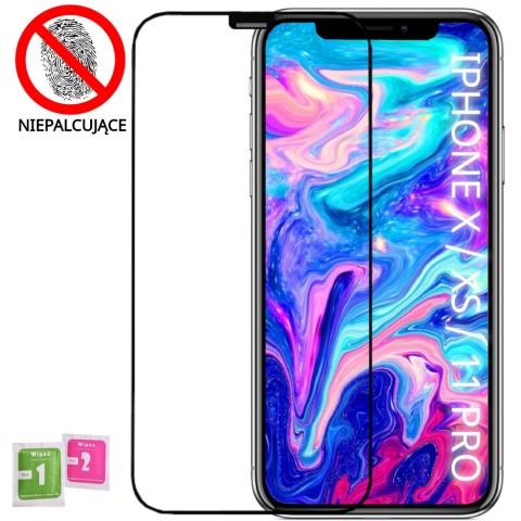Szkło Hartowane iPhone X / XS / 11 PRO Szyba Antypapilarna Powłoka Pełne Szkło Hartowane iPhone X / XS / 11 PRO Szyba Antypapilarna Powłoka Pełne