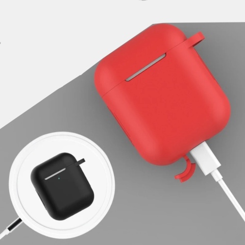 Etui Apple AirPods 1 / 2 Silikonowy Pokrowiec Ochronny Case Brelok Obudowa
