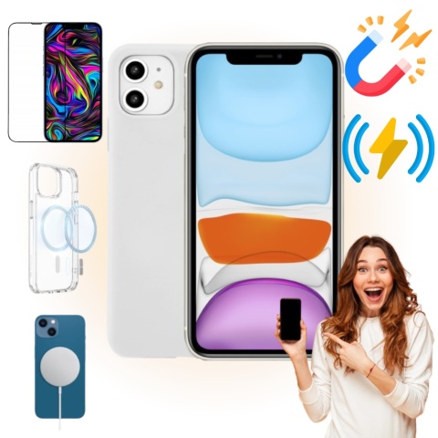 Etui iPhone 11 Obudowa Magsafe Biały Case Magnetyczny Pełna Ochrona