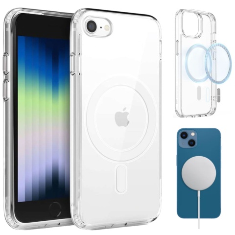 Etui iPhone 7/8/SE2020/2022 Obudowa Magsafe Clear Case Magnetyczne Ochrona Etui iPhone 7/8/SE2020/2022 Obudowa Magsafe Clear Case Magnetyczne Ochrona