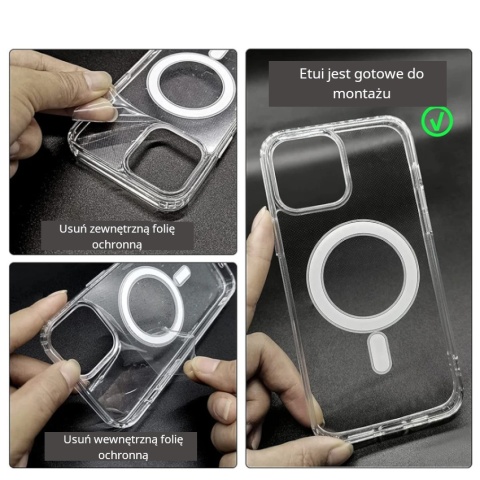 Etui iPhone 7/8/SE2020/2022 Obudowa Magsafe Clear Case Magnetyczne Ochrona Etui iPhone 7/8/SE2020/2022 Obudowa Magsafe Clear Case Magnetyczne Ochrona