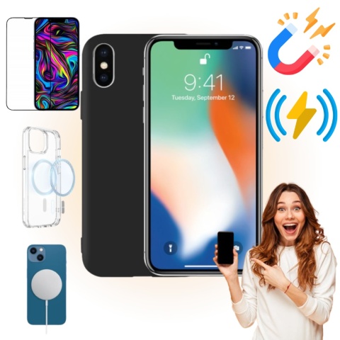 Etui iPhone X / XS Obudowa Magsafe Czarny Case Magnetyczny Pełna Ochrona Etui iPhone X / XS Obudowa Magsafe Czarny Case Magnetyczny Pełna Ochrona