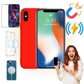 Etui iPhone X / XS Obudowa Magsafe Czerwony Case Magnetyczny Pełna Ochrona