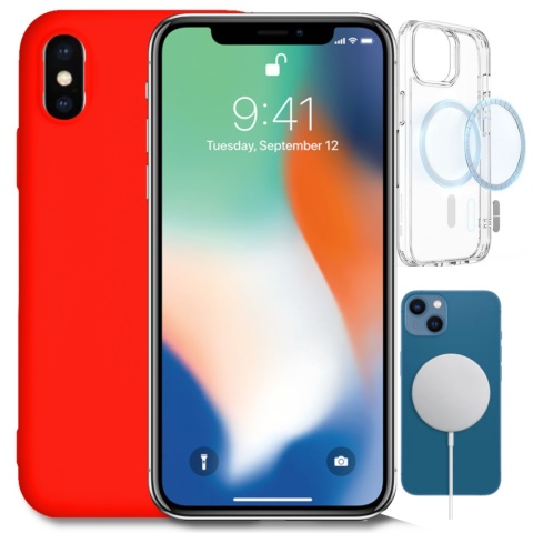 Etui iPhone X / XS Obudowa Magsafe Czerwony Case Magnetyczny Pełna Ochrona Etui iPhone X / XS Obudowa Magsafe Czerwony Case Magnetyczny Pełna Ochrona