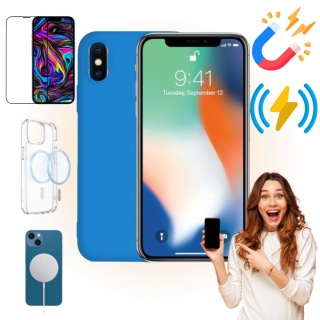 Etui iPhone X / XS Obudowa Magsafe Niebieski Case Magnetyczny Pełna Ochrona
