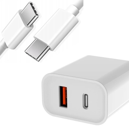 SZYBKA ŁADOWARKA 2w1 USB USB C QC 3.0 20W + PRZEWÓD C - C
