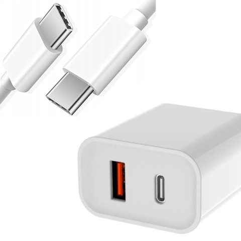 SZYBKA ŁADOWARKA 2w1 USB USB C QC 3.0 20W + PRZEWÓD C - C