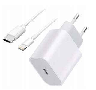 SZYBKA ŁADOWARKA + KABEL IPHONE USB-C LIGHTNING 20W