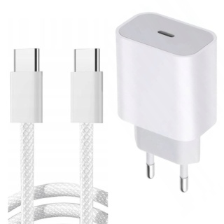 SZYBKA ŁADOWARKA + KABEL W OPLOCIE IPHONE 16 15 USB-C 20W