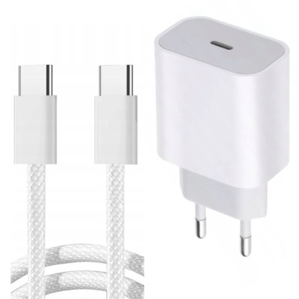SZYBKA ŁADOWARKA + KABEL W OPLOCIE IPHONE 16 15 USB-C 20W