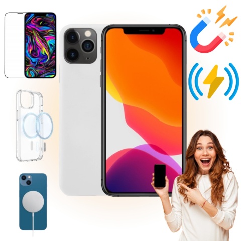 Etui iPhone 11 PRO MAX Obudowa Magsafe Biały Case Magnetyczny Pełna Ochrona Etui iPhone 11 PRO MAX Obudowa Magsafe Biały Case Magnetyczny Pełna Ochrona