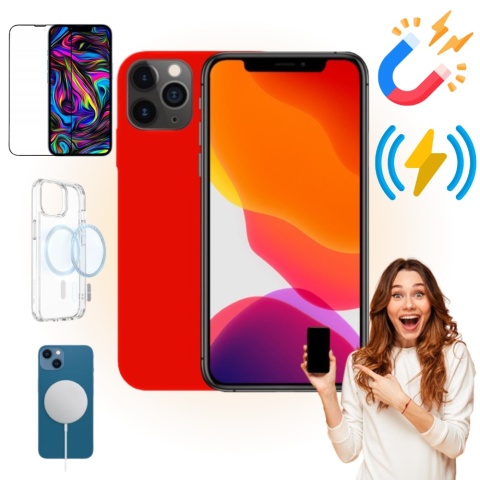 Etui iPhone 11 PRO MAX Obudowa Magsafe Czerwony Case Magnetyczny Ochrona Etui iPhone 11 PRO MAX Obudowa Magsafe Czerwony Case Magnetyczny Ochrona