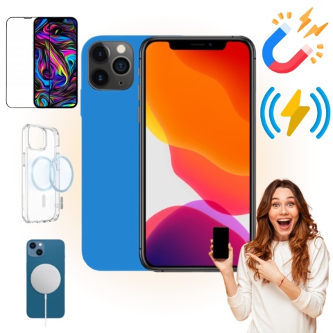 Etui iPhone 11 PRO MAX Obudowa Magsafe Niebieski Case Magnetyczny Ochrona Etui iPhone 11 PRO MAX Obudowa Magsafe Niebieski Case Magnetyczny Ochrona