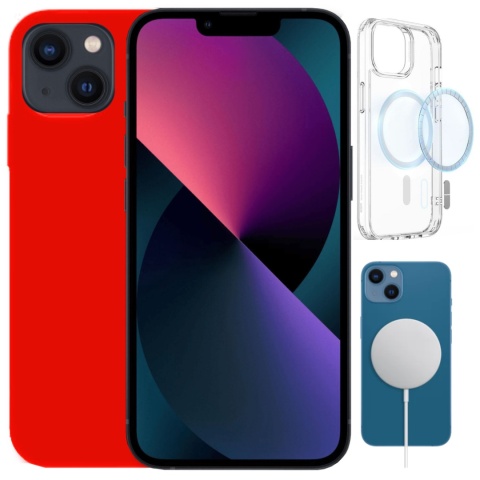 Etui iPhone 13 Obudowa Magsafe Czerwony Case Magnetyczny Pełna Ochrona