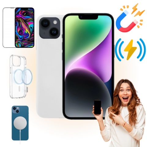Etui iPhone 14 PLUS Obudowa Magsafe Biały Case Magnetyczny Ochrona Etui iPhone 14 PLUS Obudowa Magsafe Biały Case Magnetyczny Ochrona