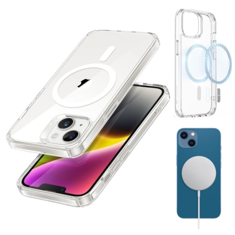 Etui iPhone 14 PLUS Obudowa Magsafe Clear Case Magnetyczne Pełna Ochrona Etui iPhone 14 PLUS Obudowa Magsafe Clear Case Magnetyczne Pełna Ochrona