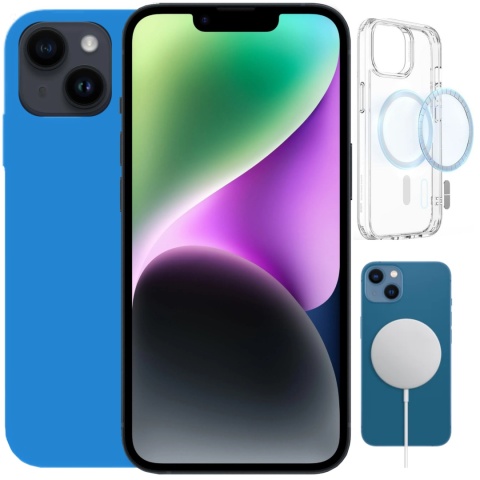 Etui iPhone 14 PLUS Obudowa Magsafe Niebieski Case Magnetyczny Ochrona Etui iPhone 14 PLUS Obudowa Magsafe Niebieski Case Magnetyczny Ochrona