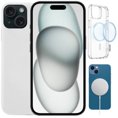 Etui iPhone 15 Obudowa Magsafe Biały Case Magnetyczny Pełna Ochrona
