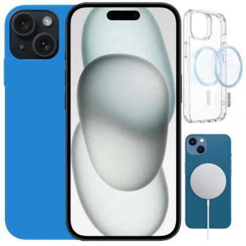 Etui iPhone 15 Obudowa Magsafe Niebieski Case Magnetyczny Pełna Ochrona