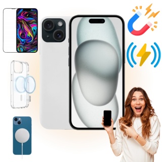 Etui iPhone 15 PLUS Obudowa Magsafe Biały Case Magnetyczny Ochrona