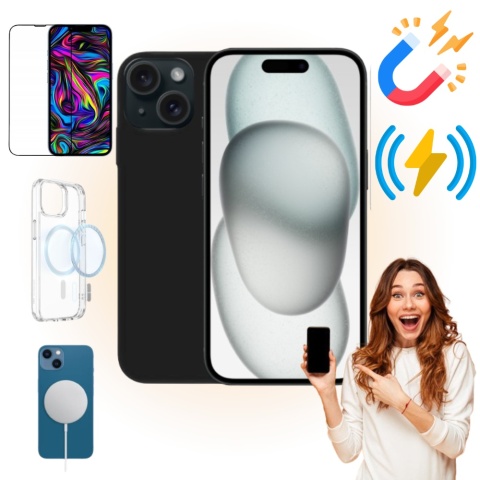 Etui iPhone 15 PLUS Obudowa Magsafe Czarny Case Magnetyczny Ochrona Etui iPhone 15 PLUS Obudowa Magsafe Czarny Case Magnetyczny Ochrona