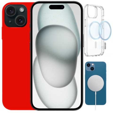 Etui iPhone 15 PLUS Obudowa Magsafe Czerwony Case Magnetyczny Ochrona Etui iPhone 15 PLUS Obudowa Magsafe Czerwony Case Magnetyczny Ochrona