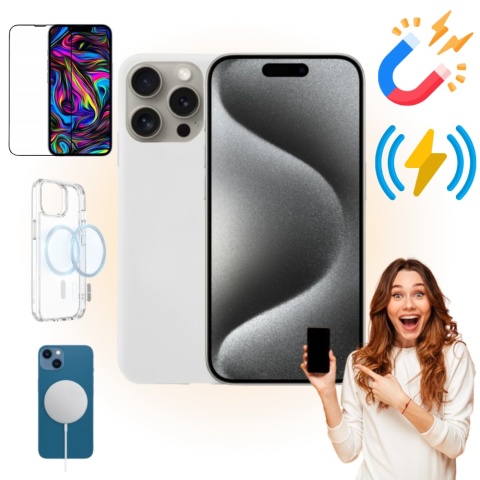 Etui iPhone 15 PRO Obudowa Magsafe Biały Case Magnetyczny Ochrona Etui iPhone 15 PRO Obudowa Magsafe Biały Case Magnetyczny Ochrona