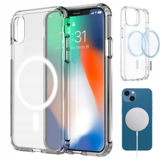 Etui iPhone XS MAX Obudowa Magsafe Clear Case Magnetyczne Pełna Ochrona