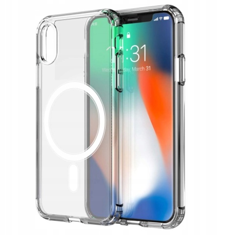 Etui iPhone XS MAX Obudowa Magsafe Clear Case Magnetyczne Pełna Ochrona Etui iPhone XS MAX Obudowa Magsafe Clear Case Magnetyczne Pełna Ochrona